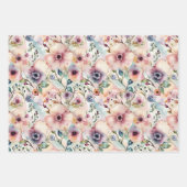 Feuille De Papier Cadeau Trio floral enchanté (Devant 2)