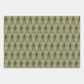 Feuille De Papier Cadeau Trio Hommes de l'Armée Verte (Devant 2)