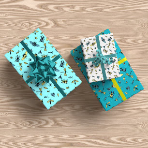 Feuille De Papier Cadeau Trio Motif d'insectes