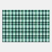 Feuille De Papier Cadeau Trio Plaid vert et blanc (Devant 2)