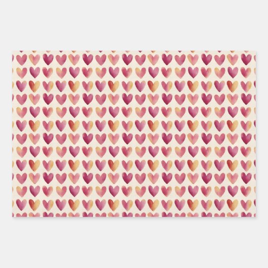 Feuille De Papier Cadeau Trio rose et or (Devant 2)