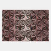 Feuille De Papier Cadeau Trio rose Gold & Black Art Déco (Devant 2)
