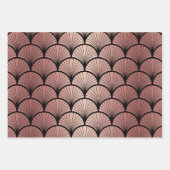 Feuille De Papier Cadeau Trio rose Gold & Black Art Déco (Devant)