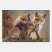 Feuille De Papier Cadeau Triplets Foxy (Devant)
