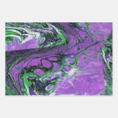 Feuille De Papier Cadeau Trois Art Abstrait pourpre (Devant)