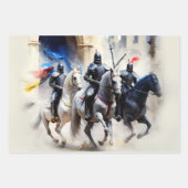 Feuille De Papier Cadeau Trois Chevaliers Sortent - La Quête (Devant 2)