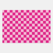 Feuille De Papier Cadeau Trois damier rose (Devant 3)