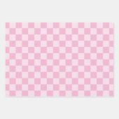Feuille De Papier Cadeau Trois damier rose (Devant 2)