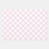 Feuille De Papier Cadeau Trois damier rose (Devant)