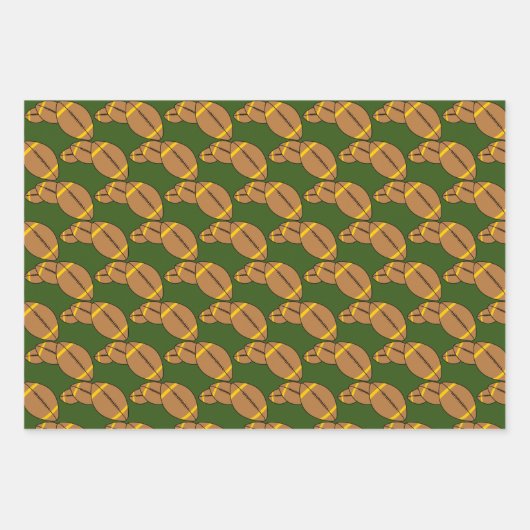 Feuille De Papier Cadeau Trois Football (Devant 3)
