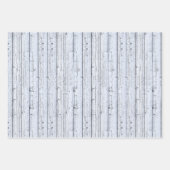 Feuille De Papier Cadeau Trois nuances de bois bleu noué (Devant 3)