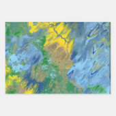 Feuille De Papier Cadeau Trois peintures acryliques abstraites (Devant)