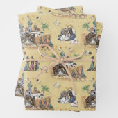 Feuille De Papier Cadeau Trois rois à Bethléem (En situation)