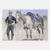 Feuille De Papier Cadeau Trooper des Plaines par Frederic Remington (Devant 3)