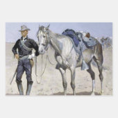 Feuille De Papier Cadeau Trooper des Plaines par Frederic Remington (Devant)