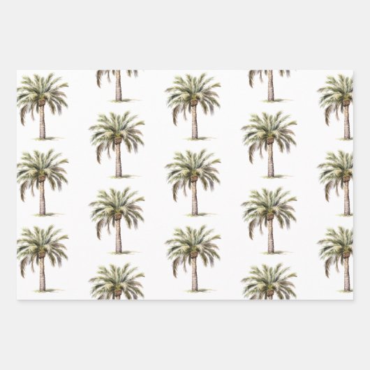 Feuille De Papier Cadeau Tropical Aloha Beach Cocots Palm Tree Mariage (Devant)