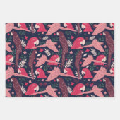 Feuille De Papier Cadeau Tropical Ara Parrot Leaves Pattern (Devant)