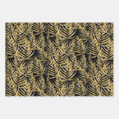 Feuille De Papier Cadeau Tropical Arbres de palmiers d'or (Devant)