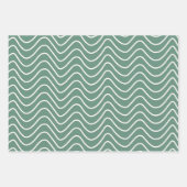 Feuille De Papier Cadeau Tropical Green Chevron Motif Minimal Zigzag (Devant 2)