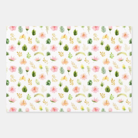 Feuille De Papier Cadeau Tropical Jungle Floral Pattern (Devant)