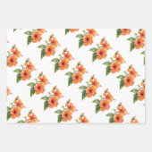 Feuille De Papier Cadeau Tropical jungle flowers hibiscus frangipani  (Devant 2)