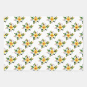 Feuille De Papier Cadeau Tropical jungle flowers hibiscus frangipani  (Devant)