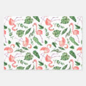 Feuille De Papier Cadeau Tropical rose Flamingo (Devant 3)