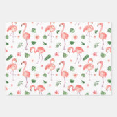 Feuille De Papier Cadeau Tropical rose Flamingo (Devant)