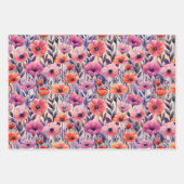 Feuille De Papier Cadeau Tropical Summer Flowers Botanical Floral Pattern (Devant 3)