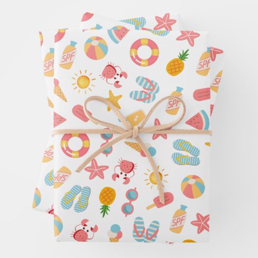 Feuille De Papier Cadeau Tropical Swimming Pool Birthday Party (En situation)