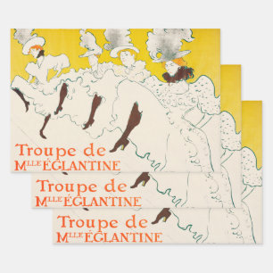 Feuille De Papier Cadeau Troupe de Mademoiselle Eglantine, Toulouse Lautrec