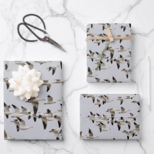 Feuille De Papier Cadeau Troupeau d'oies en vol