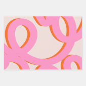 Feuille De Papier Cadeau Trucs de pinceau Abstrait rose (Devant 3)