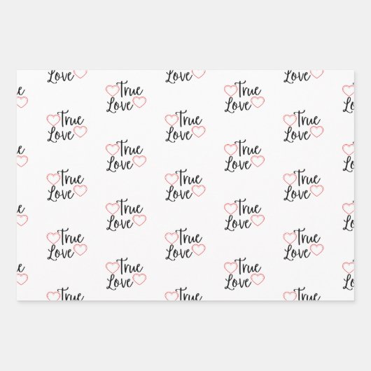 Feuille De Papier Cadeau True Love Black Valentine's (Devant 3)