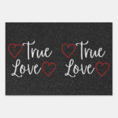 Feuille De Papier Cadeau True Love White Parties scintillant Valentine's (Devant)