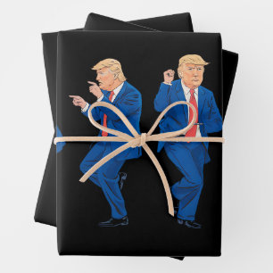 Feuille De Papier Cadeau Trump 45 47 Danser Danser Danser Président des Éta