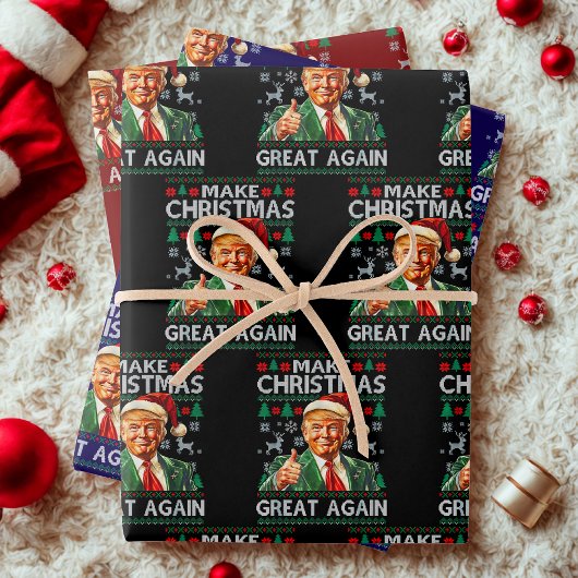 Feuille De Papier Cadeau Trump Christmas Gift, Make Christmas Great Again