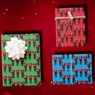 Feuille De Papier Cadeau Trump Danse Trump Santa Hat Claus Danse