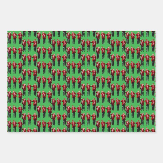 Feuille De Papier Cadeau Trump Danse | Trump Santa Hat Claus Danse (Devant)