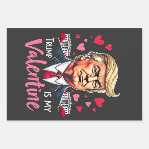 Feuille De Papier Cadeau Trump est le président de la Saint Valentin