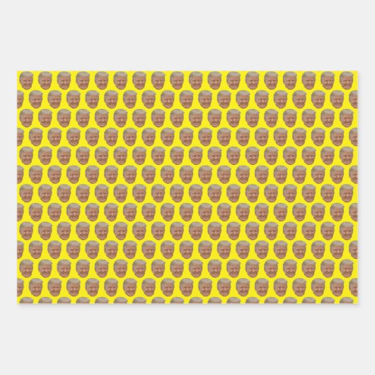 Feuille De Papier Cadeau Trump face drôle (Devant 2)