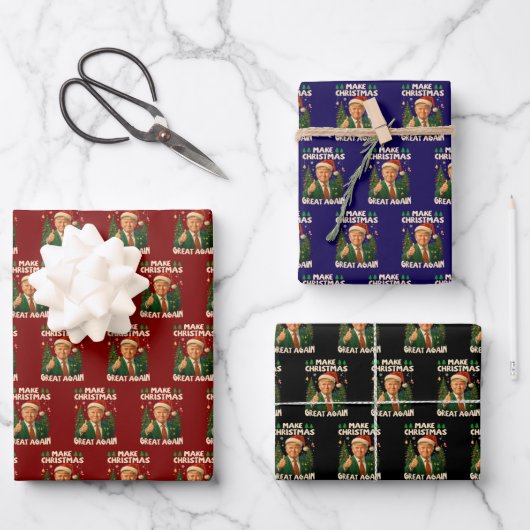 Feuille De Papier Cadeau Trump Make Christmas Great Again (Recto)