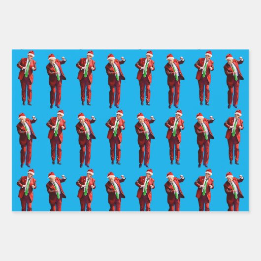 Feuille De Papier Cadeau Trump Santa Claus | Trump Dance Cadeau de Noël (Devant 3)
