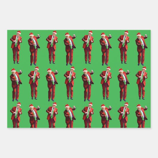 Feuille De Papier Cadeau Trump Santa Claus | Trump Dance Cadeau de Noël (Devant)