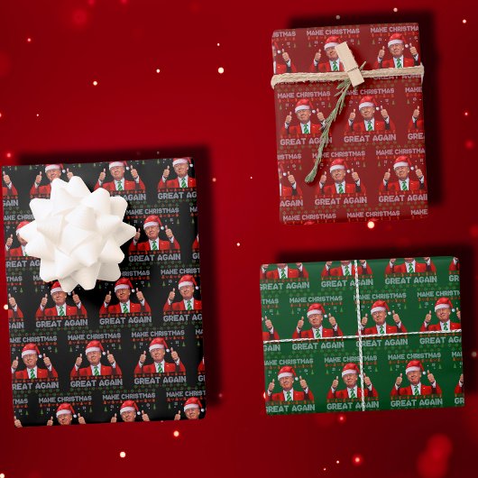 Feuille De Papier Cadeau Trump Santa Hat | Rendre Noël super