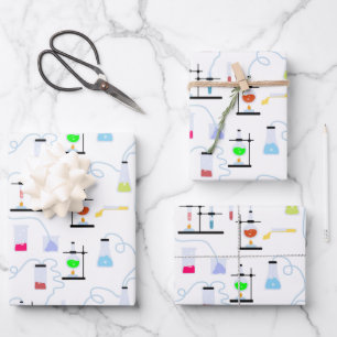 Feuille De Papier Cadeau Tubes d'essai en chimie et science du laboratoire 