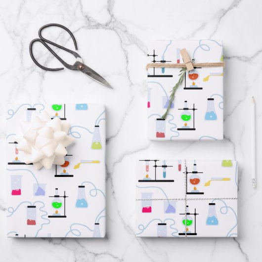 Feuille De Papier Cadeau Tubes d'essai en chimie et science du laboratoire (Recto)