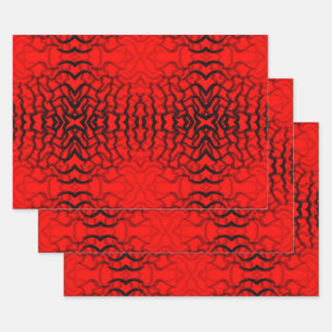 Feuille De Papier Cadeau Tubulaire Noir Et Rouge