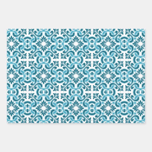 Feuille De Papier Cadeau Tuile bleue portugaise (Devant 2)