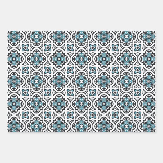 Feuille De Papier Cadeau Tuile bleue portugaise (Devant 2)